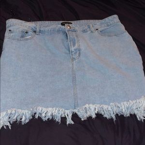 Forever 21 plus size fringe denim skirt